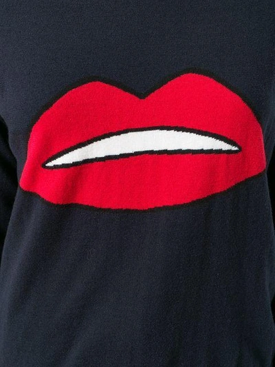 Shop P.a.r.o.s.h . Lips Embroidered Sweater - Blue