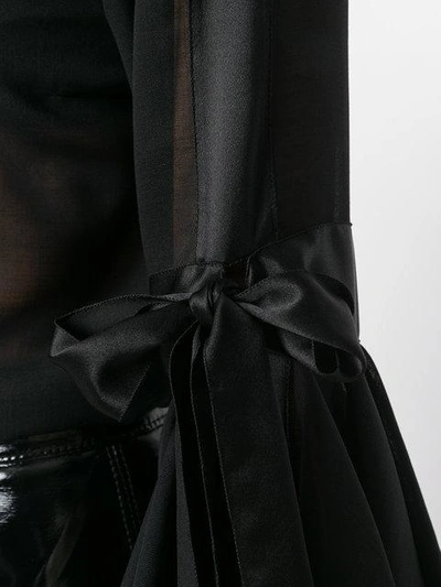 Shop Saint Laurent Oversized Sliding Sleeves Blouse - Black