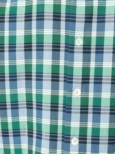 Shop Thom Browne Button Back Polo Shirt In Small Madras Check - Blue