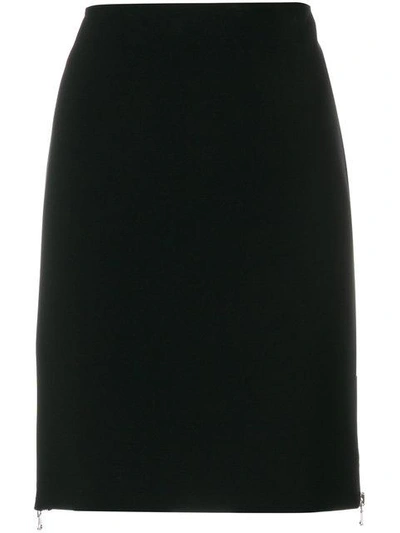 Shop Moschino High Waisted Side Zip Skirt In Black