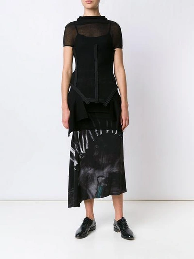 Shop Yohji Yamamoto 'bone' Bustier Top In Black