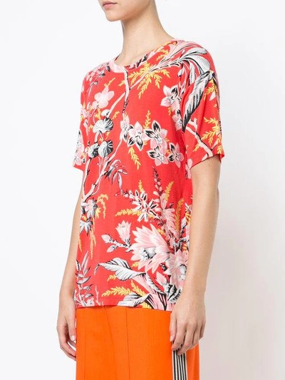 Shop Diane Von Furstenberg Dvf  Floral Print T-shirt - Red