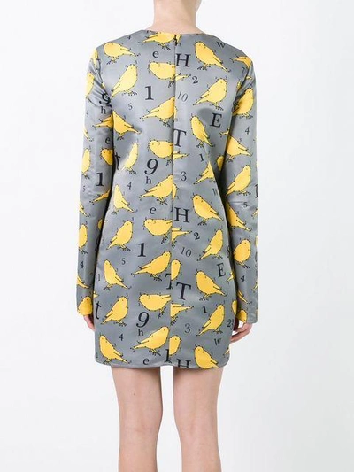 Shop Au Jour Le Jour Bird Print Dress - Grey