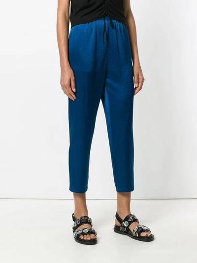 Shop Alexander Wang T Cropped Lightweight Trousers In Blue