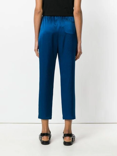 Shop Alexander Wang T Cropped Lightweight Trousers In Blue