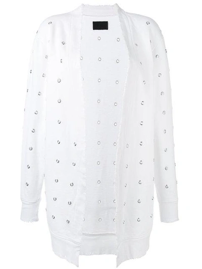Shop Rta Patterned Cardigan In White