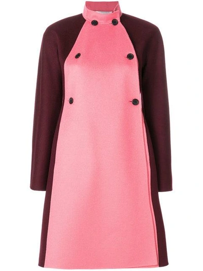 Shop Valentino Color-blocked Coat - Pink