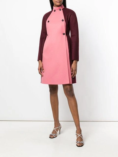 Shop Valentino Color-blocked Coat - Pink