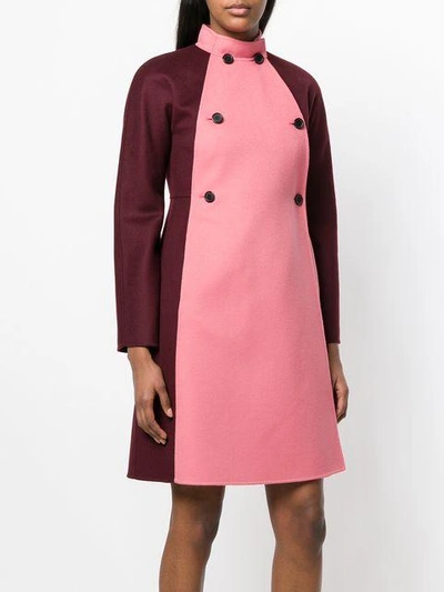 Shop Valentino Color-blocked Coat - Pink