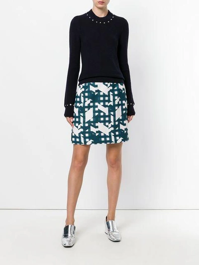 Shop Carven Graphic Print Mini Skirt