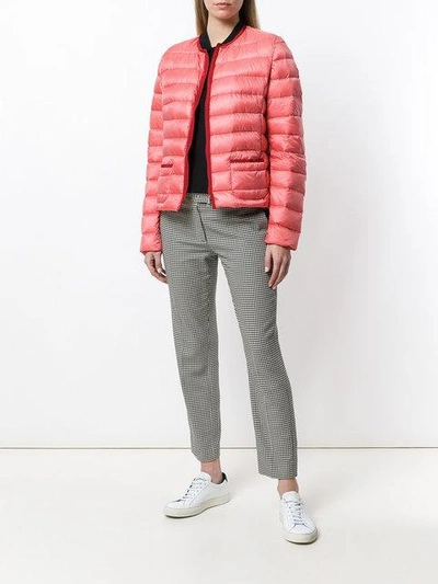 Shop Moncler Cristal Collarless Shell Jacket - Pink