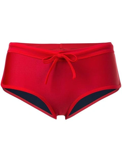 Shop Duskii Kailua Bikini Shorts In Red
