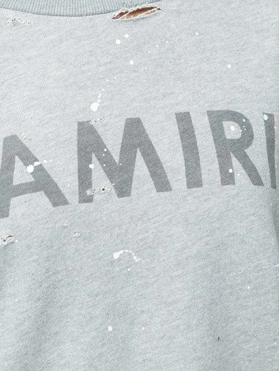 Shop Amiri Painted Logo Print Sweatshirt - Grey