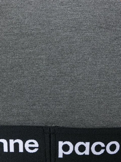 Shop Paco Rabanne Logo Crop Top In Grey