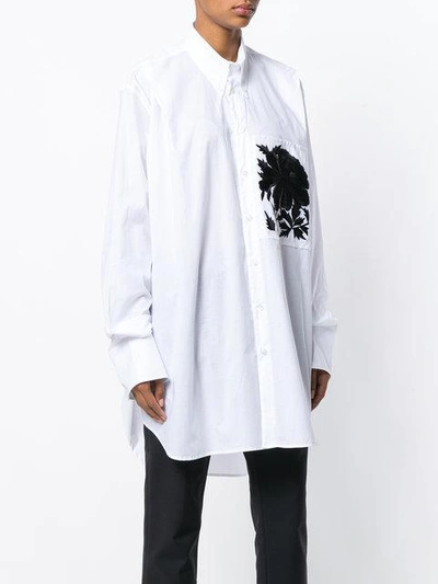 Shop Ann Demeulemeester Peony Embroidered Oversized Shirt