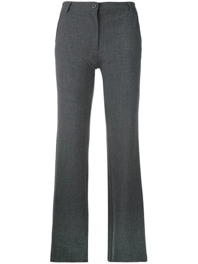 Shop Armani Jeans Straight Trousers - Grey