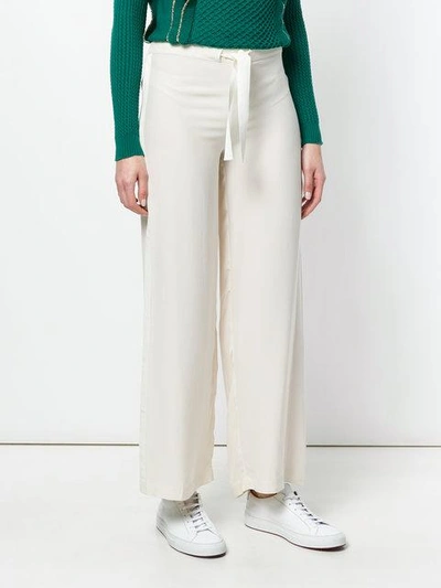 Shop Max & Moi Bow Flared Trousers In Neutrals