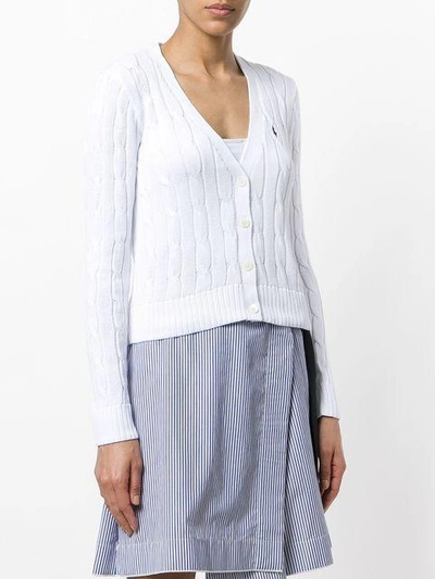 Shop Polo Ralph Lauren Cropped Cable Knit Cardigan