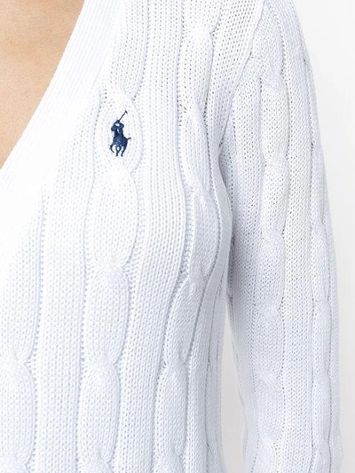 Shop Polo Ralph Lauren Cropped Cable Knit Cardigan