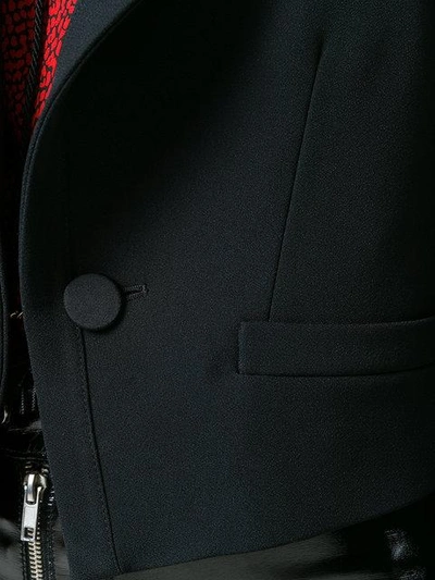 Shop Philosophy Di Lorenzo Serafini Peaked Lapels Cropped Jacket - Black