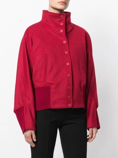 Shop Dondup Press Stud Jacket - Red