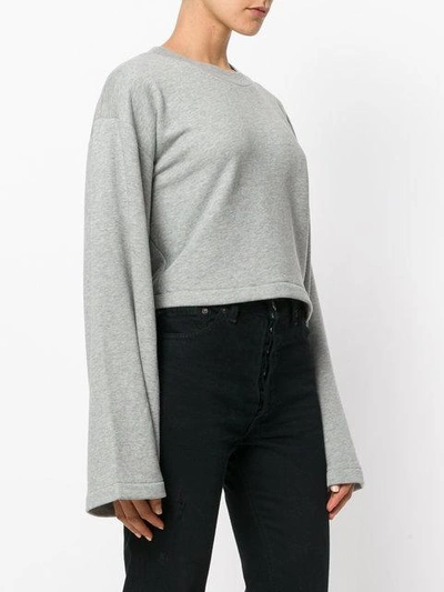 Shop Alexander Wang T T By Alexander Wang Cropped Sweat Top - Grey