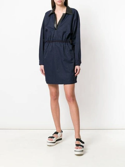 Shop Stella Mccartney Drawstring Jersey Dress - Blue