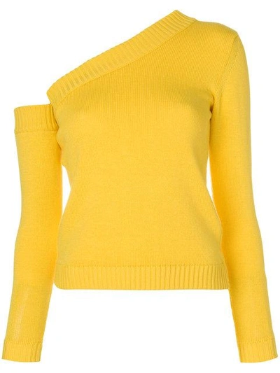 Shop Miahatami Asymmetric Style Sweater In Yellow