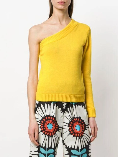 Shop Miahatami Asymmetric Style Sweater In Yellow