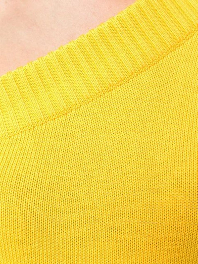 Shop Miahatami Asymmetric Style Sweater In Yellow