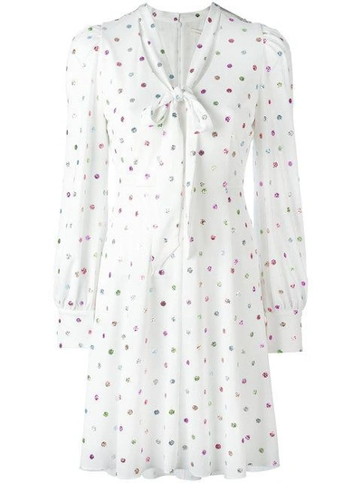 Shop Marc Jacobs Neck Tie Glitter Dress - White