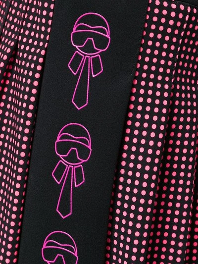 Shop Fendi X Karl Lagerfeld Karlito-appliqué Pleated Skirt In Black ,pink