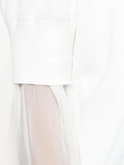 Givenchy Sheer Sleeve Sweater In White