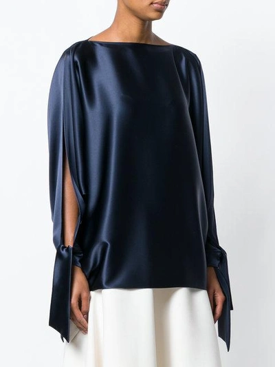 Shop Gianluca Capannolo Tie Cuff Blouse In Blue