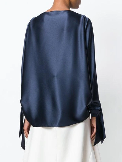 Shop Gianluca Capannolo Tie Cuff Blouse In Blue
