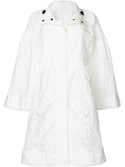 Shop Ermanno Scervino Open Embroidery Coat In White