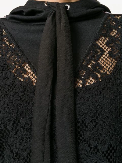 Shop Pinko Lace Panel Blouse - Black