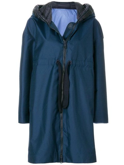 Shop Moncler Aigue Coat In Blue