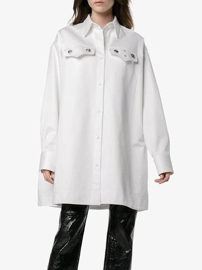 Calvin Klein 205w39nyc Oversized Shirt With Silver Buttons In White