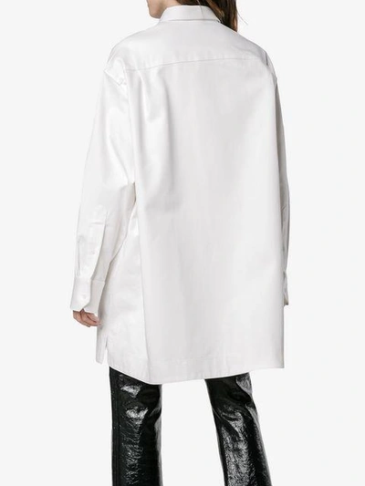 Shop Calvin Klein 205w39nyc Oversized Shirt With Silver Buttons In White