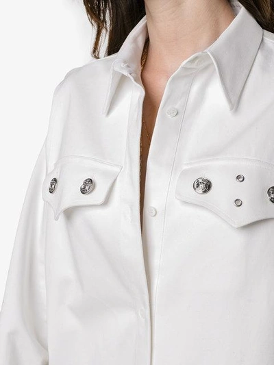 Shop Calvin Klein 205w39nyc Oversized Shirt With Silver Buttons In White