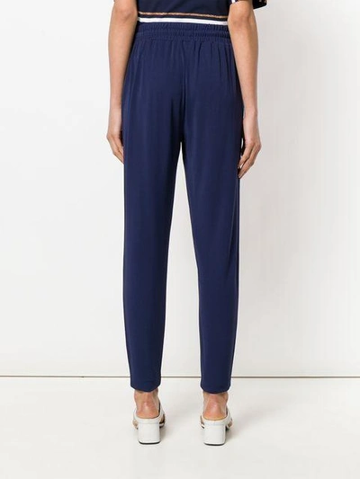 Shop Michael Michael Kors Tapered Jogger Trousers In Blue