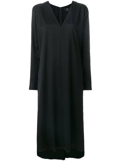 Shop Y's Loose Fit V-neck Dress - Black