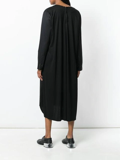 Shop Y's Loose Fit V-neck Dress - Black