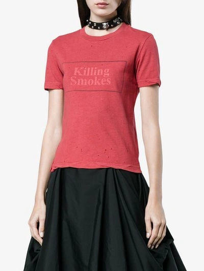 Shop Ksubi Killing Smokes Print T-shirt - Red
