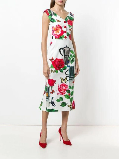 Shop Dolce & Gabbana Floral Design Dress - White