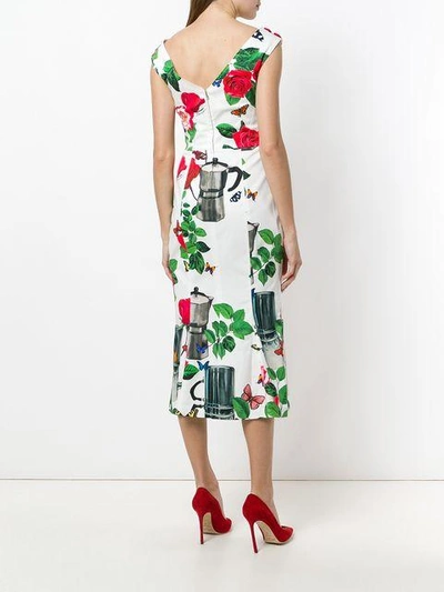 Shop Dolce & Gabbana Floral Design Dress - White