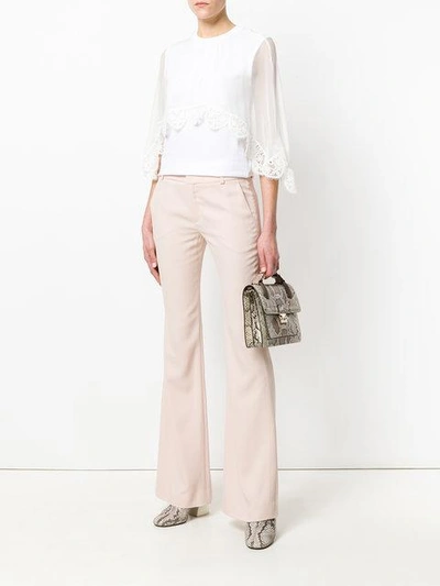 Shop Chloé Flared Trousers In Pink