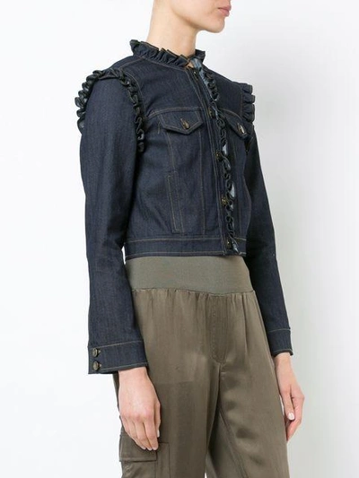 Shop Cinq À Sept Cropped Denim Jacket