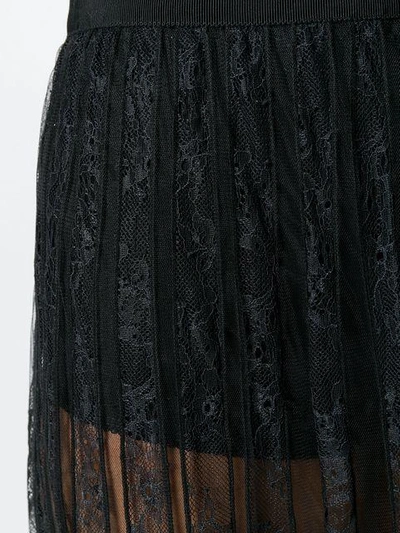 Shop Amen Ruffle Trim Sheer Midi Skirt In Black